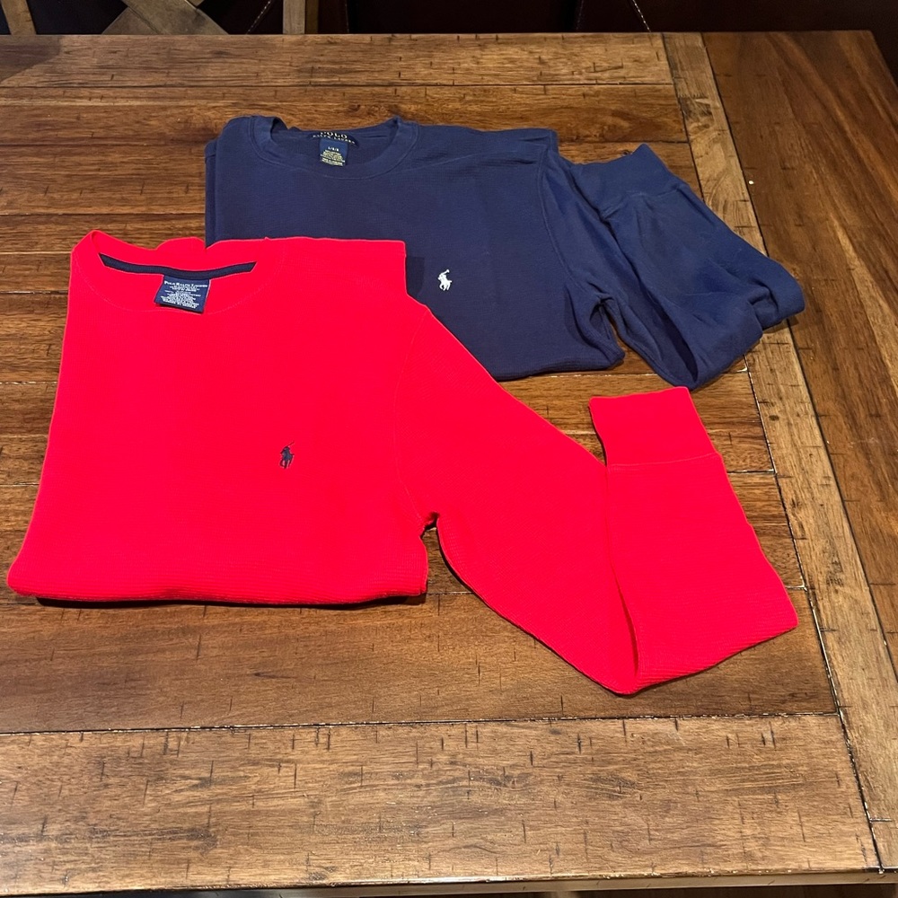 Ralph Lauren - Set of 2 Thermal/Waffle Texture, Long Sleeved Shirts